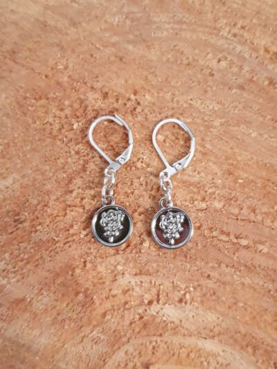 OORBELLEN ROOSJE ZILVER