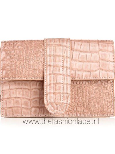 Schoudertasje Snakeprint - Pink